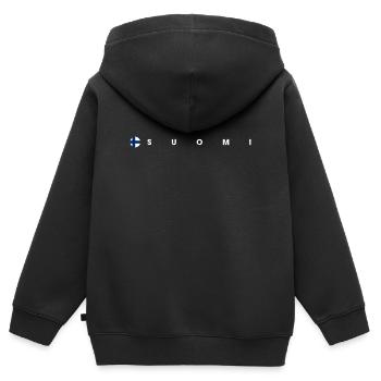 Drapeau Suomi - Sweat Premium à capuche zippé enfant bio - noir - Dos - AI Model Kid Male (0cm)
