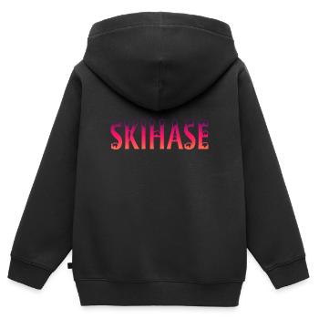 Skihase Spruch Ski - Kinder Premium Organic Zip Hoodie - Schwarz - Hinten - AI Model Kid Male (0cm)
