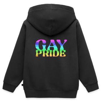 gay pride,pride,regenbogen,LGBT - Kinder Premium Organic Zip Hoodie - Schwarz - Hinten - AI Model Kid Male (0cm)