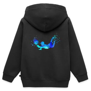 volleyball, volleyballer, Beachball,Graffiti - Kinder Premium Organic Zip Hoodie - Schwarz - Hinten - AI Model Kid Male (0cm)