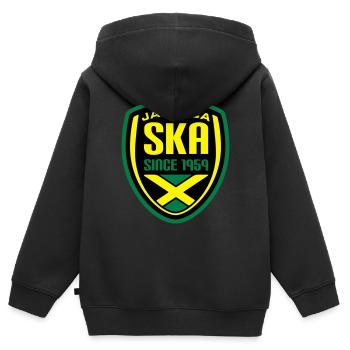 Ska Wappen_2 - Sweat Premium à capuche zippé enfant bio - noir - Dos - AI Model Kid Male (0cm)
