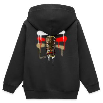 SPRAY A TIKI iii-a01rb-07 - Kinder Premium Organic Zip Hoodie - Schwarz - Hinten - AI Model Kid Male (0cm)