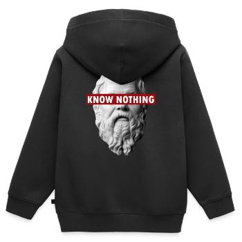 NE SAIS PAS NOS SOCRATES - Sweat Premium à capuche zippé enfant bio - noir - Dos - AI Model Kid Male (0cm)