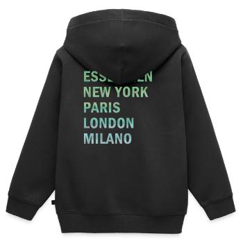 Metropole Esslingen - Kinder Premium Organic Zip Hoodie - Schwarz - Hinten - AI Model Kid Male (0cm)