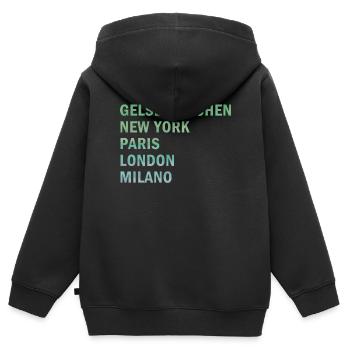 Metropole Gelsenkirchen - Kinder Premium Organic Zip Hoodie - Schwarz - Hinten - AI Model Kid Male (0cm)