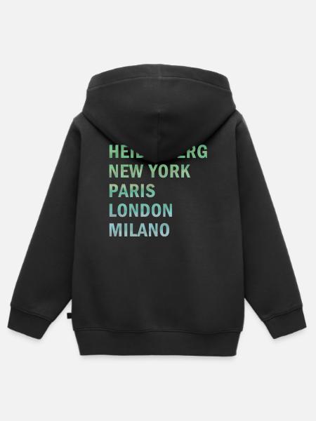 Metropole Heidelberg - Kinder Premium Organic Zip Hoodie - Schwarz