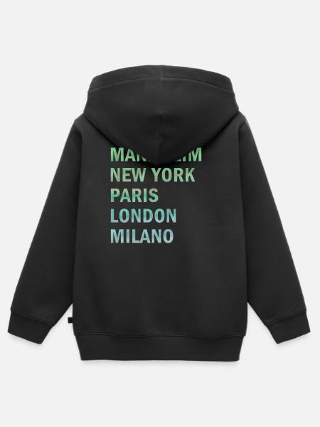 Metropole Mannheim - Kinder Premium Organic Zip Hoodie - Schwarz