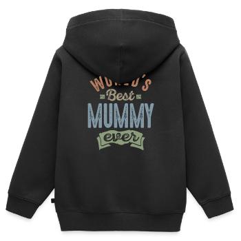 Best Mummy - Kids Premium Organic Zip-up Hoodie - black - Back - AI Model Kid Male (0cm)