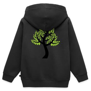 Natur - Kinder Premium Organic Zip Hoodie - Schwarz - Hinten - AI Model Kid Male (0cm)