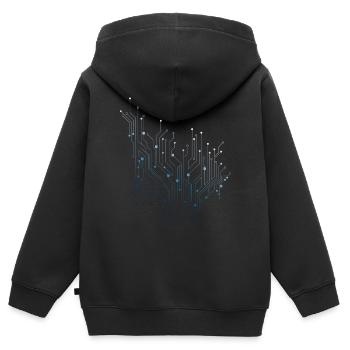 electronics 2 - Kids Premium Organic Zip-up Hoodie - black - Back - AI Model Kid Male (0cm)