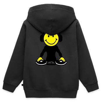 DJ - Sweat Premium à capuche zippé enfant bio - noir - Dos - AI Model Kid Male (0cm)