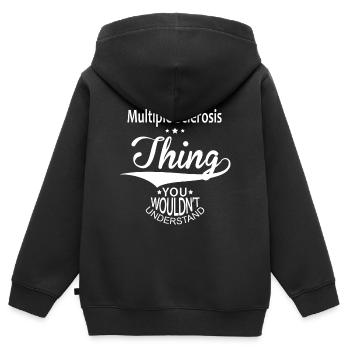 La sclérose en plaques - Sweat Premium à capuche zippé enfant bio - noir - Dos - AI Model Kid Male (0cm)
