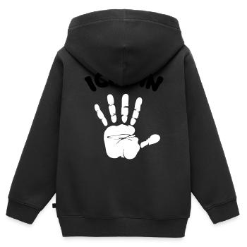 ich bin 5 - Kinder Premium Organic Zip Hoodie - Schwarz - Hinten - AI Model Kid Male (0cm)