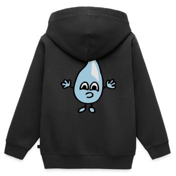 Kleiner Wassertropfen - Kinder Premium Organic Zip Hoodie - Schwarz - Hinten - AI Model Kid Male (0cm)