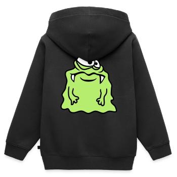 glibber schleim ekelig schleimig gesicht kopf mons - Kinder Premium Organic Zip Hoodie - Schwarz - Hinten - AI Model Kid Male (0cm)