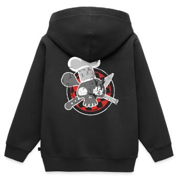 skull of the cook (used look) - Kinder Premium Organic Zip Hoodie - Schwarz - Hinten - AI Model Kid Male (0cm)