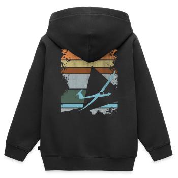 Segelfliegen - Kinder Premium Organic Zip Hoodie - Schwarz - Hinten - AI Model Kid Male (0cm)
