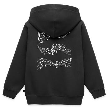 Musik Noten - Kinder Premium Organic Zip Hoodie - Schwarz - Hinten - AI Model Kid Male (0cm)