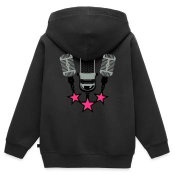 alt Mikrofon Mikrofon 20063 - Kinder Premium Organic Zip Hoodie - Schwarz - Hinten - AI Model Kid Male (0cm)