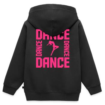 Dance - Kinder Premium Organic Zip Hoodie - Schwarz - Hinten - AI Model Kid Male (0cm)