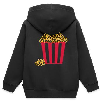 Popcorn - Kids Premium Organic Zip-up Hoodie - black - Back - AI Model Kid Male (0cm)