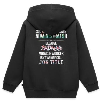 SQL Server Database Administrator - SQL Server - Kids Premium Organic Zip-up Hoodie - black - Back - AI Model Kid Male (0cm)