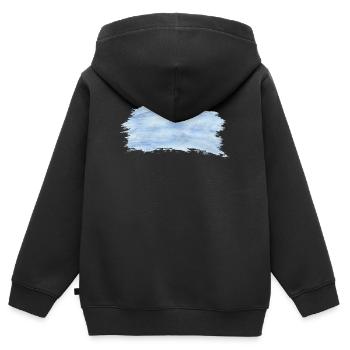 Fond bleu noir - Sweat Premium à capuche zippé enfant bio - noir - Dos - AI Model Kid Male (0cm)