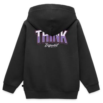 Denke anders - Kinder Premium Organic Zip Hoodie - Schwarz - Hinten - AI Model Kid Male (0cm)