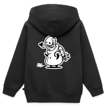 ei8ht-bot heart - Kinder Premium Organic Zip Hoodie - Schwarz - Hinten - AI Model Kid Male (0cm)