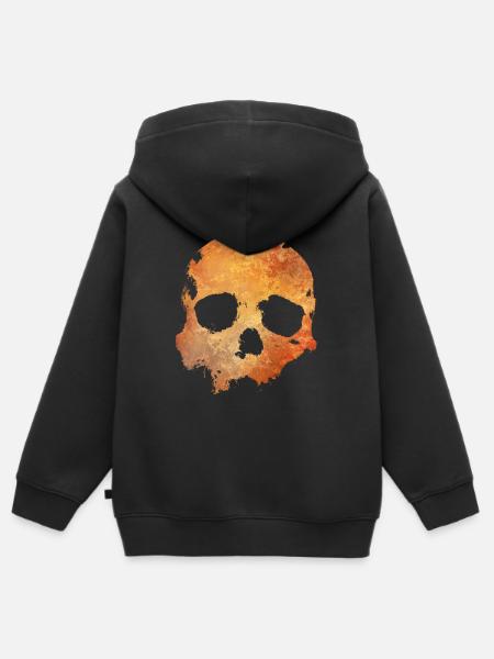Skull - Kids Premium Organic Zip-up Hoodie - black