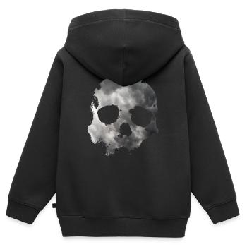 Schädel - Kinder Premium Organic Zip Hoodie - Schwarz - Hinten - AI Model Kid Male (0cm)