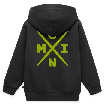 Moin, Moin Kreuz - Sweat Premium à capuche zippé enfant bio - noir - Dos - AI Model Kid Male (0cm)