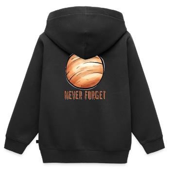 Pluto - Kinder Premium Organic Zip Hoodie - Schwarz - Hinten - AI Model Kid Male (0cm)