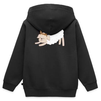 Schaf Schafe - Kinder Premium Organic Zip Hoodie - Schwarz - Hinten - AI Model Kid Male (0cm)