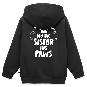My big sister has paws baby dogs cats - Kids Premium Organic Zip-up Hoodie - black - Back - AI Model Kid Male (0cm)