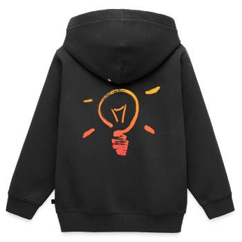 Glühbirne Vintage Lampe am Leuchten - Kinder Premium Organic Zip Hoodie - Schwarz - Hinten - AI Model Kid Male (0cm)