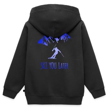 ski you later skifahrer - Kinder Premium Organic Zip Hoodie - Schwarz - Hinten - AI Model Kid Male (0cm)