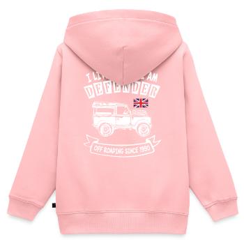 Landy Defender Life - Kinder Premium Organic Zip Hoodie - Rosa - Hinten - AI Model Kid Female (0cm)