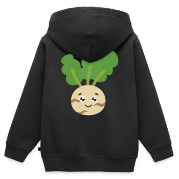Chou-rave - Sweat Premium à capuche zippé enfant bio - noir - Dos - AI Model Kid Male (0cm)