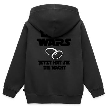 das wars - jetzt hat sie macht - Kinder Premium Organic Zip Hoodie - Schwarz - Hinten - AI Model Kid Male (0cm)