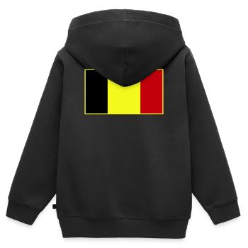 Anpassbare dreifarbige Flagge - Kinder Premium Organic Zip Hoodie - Schwarz - Hinten - AI Model Kid Male (0cm)