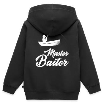 maître de la pêche à l’appât - Sweat Premium à capuche zippé enfant bio - noir - Dos - AI Model Kid Male (0cm)
