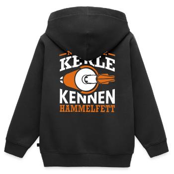 Fensterbauer Spruch Geschenk - Kinder Premium Organic Zip Hoodie - Schwarz - Hinten - AI Model Kid Male (0cm)