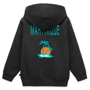 Martinique - Sweat Premium à capuche zippé enfant bio - noir - Dos - AI Model Kid Male (0cm)
