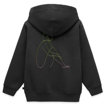Line Art weibliche Silhouette Weibliche Gesichter Gesicht - Kinder Premium Organic Zip Hoodie - Schwarz - Hinten - AI Model Kid Male (0cm)