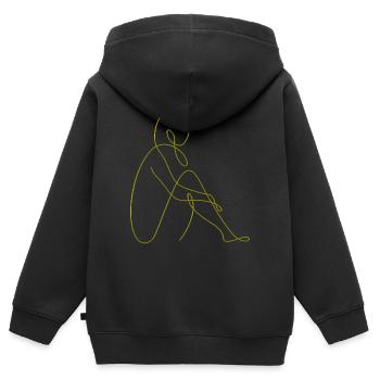 Line Art weibliche Silhouette Weibliche Gesichter Gesicht - Kinder Premium Organic Zip Hoodie - Schwarz - Hinten - AI Model Kid Male (0cm)
