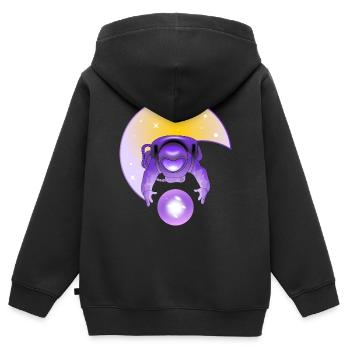 Eine neue Galaxie erkunden - Kinder Premium Organic Zip Hoodie - Schwarz - Hinten - AI Model Kid Male (0cm)
