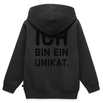 Ich bin ein Unikat. - Kinder Premium Organic Zip Hoodie - Schwarz - Hinten - AI Model Kid Male (0cm)
