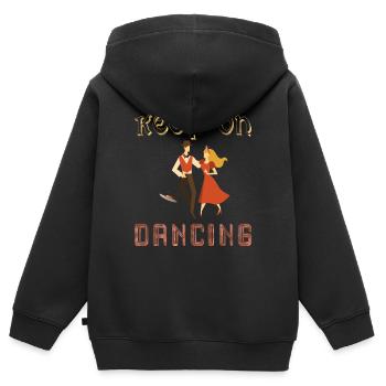 Keep on dancing, continuez à danser, danseur vinyl - Sweat Premium à capuche zippé enfant bio - noir - Dos - AI Model Kid Male (0cm)