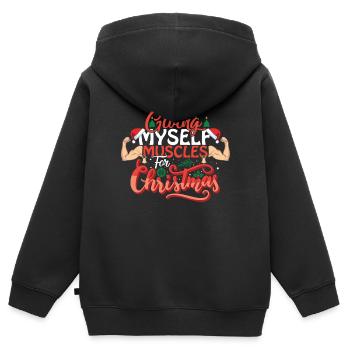 Giving Myself Muscles For Christmas - Kinder Premium Organic Zip Hoodie - Schwarz - Hinten - AI Model Kid Male (0cm)
